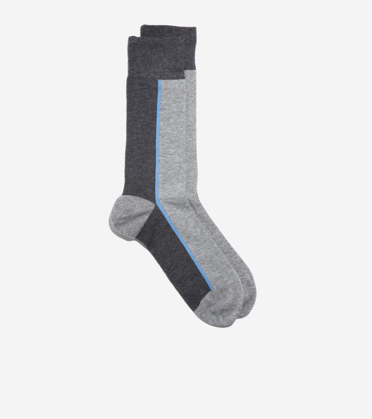 Men's Stripe Colorblock Dress Crew Socks in Grey | Cole Haan