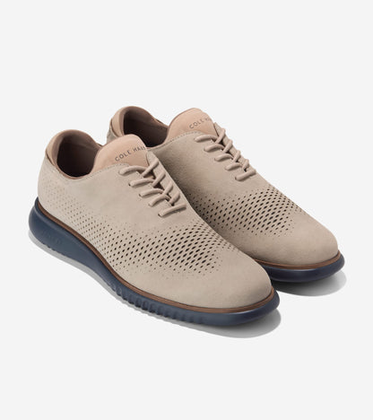 Men's 2.ZERØGRAND Laser Wingtip Oxfords in Beige | Cole Haan