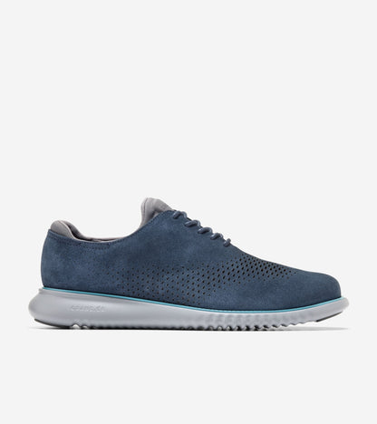 Men's 2.ZERØGRAND Laser Wingtip Oxfords in Blue | Cole Haan