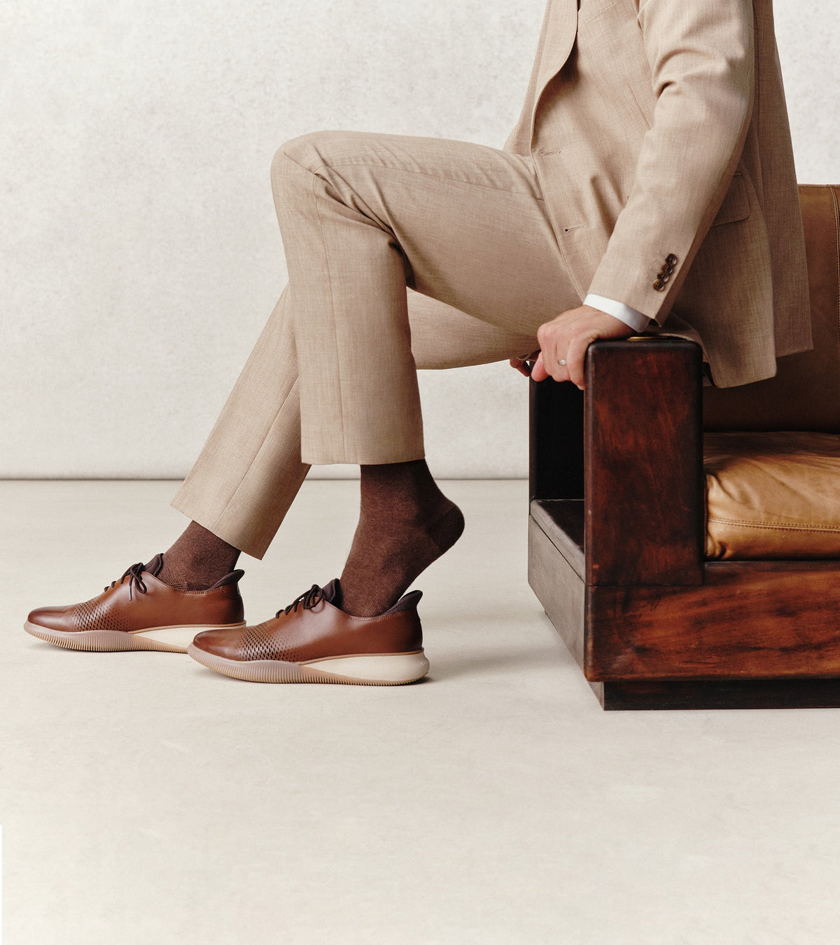 Men's 6.ZERØGRAND Laser Quick-On Oxfords in Brown | Cole Haan