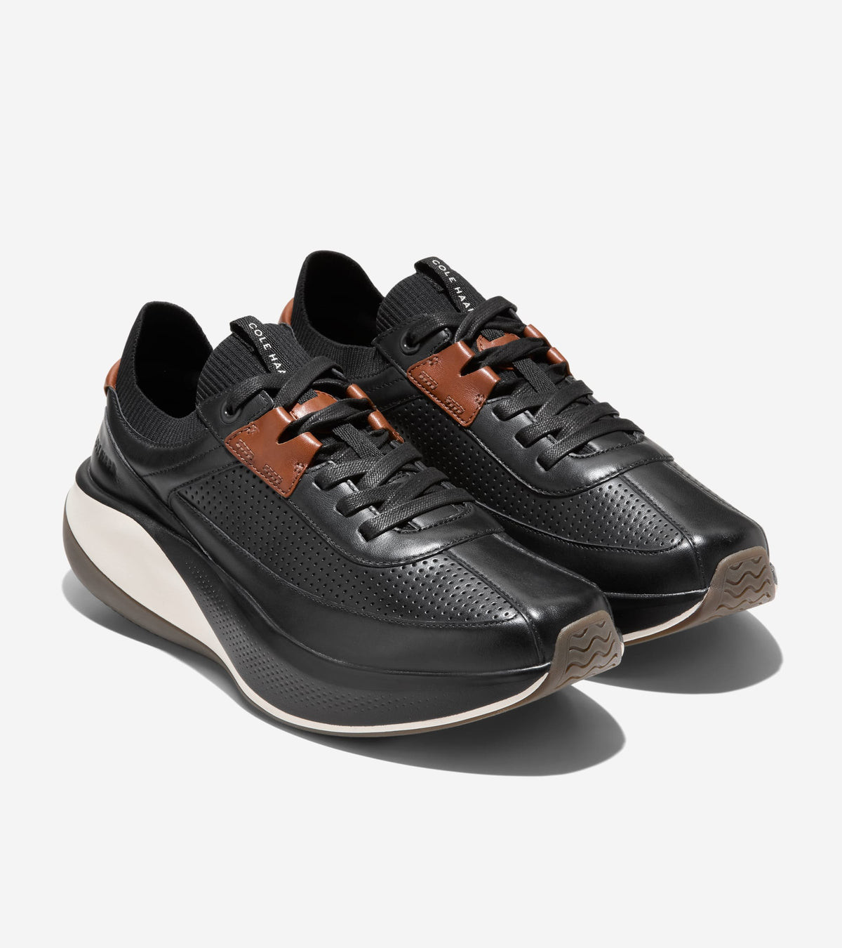 Men's GrandPrø All-Day Leather Running Shoes in Black | Cole Haan