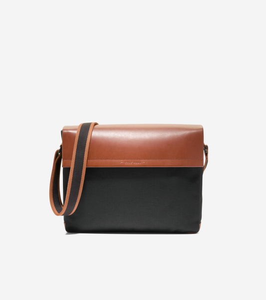 Men's Judson Brushed Twill Messenger Bag in Black | Cole Haan