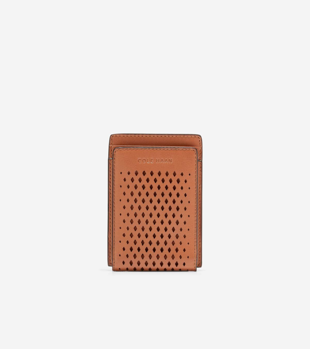 Washington Perforated Card Case in Brown | Cole Haan