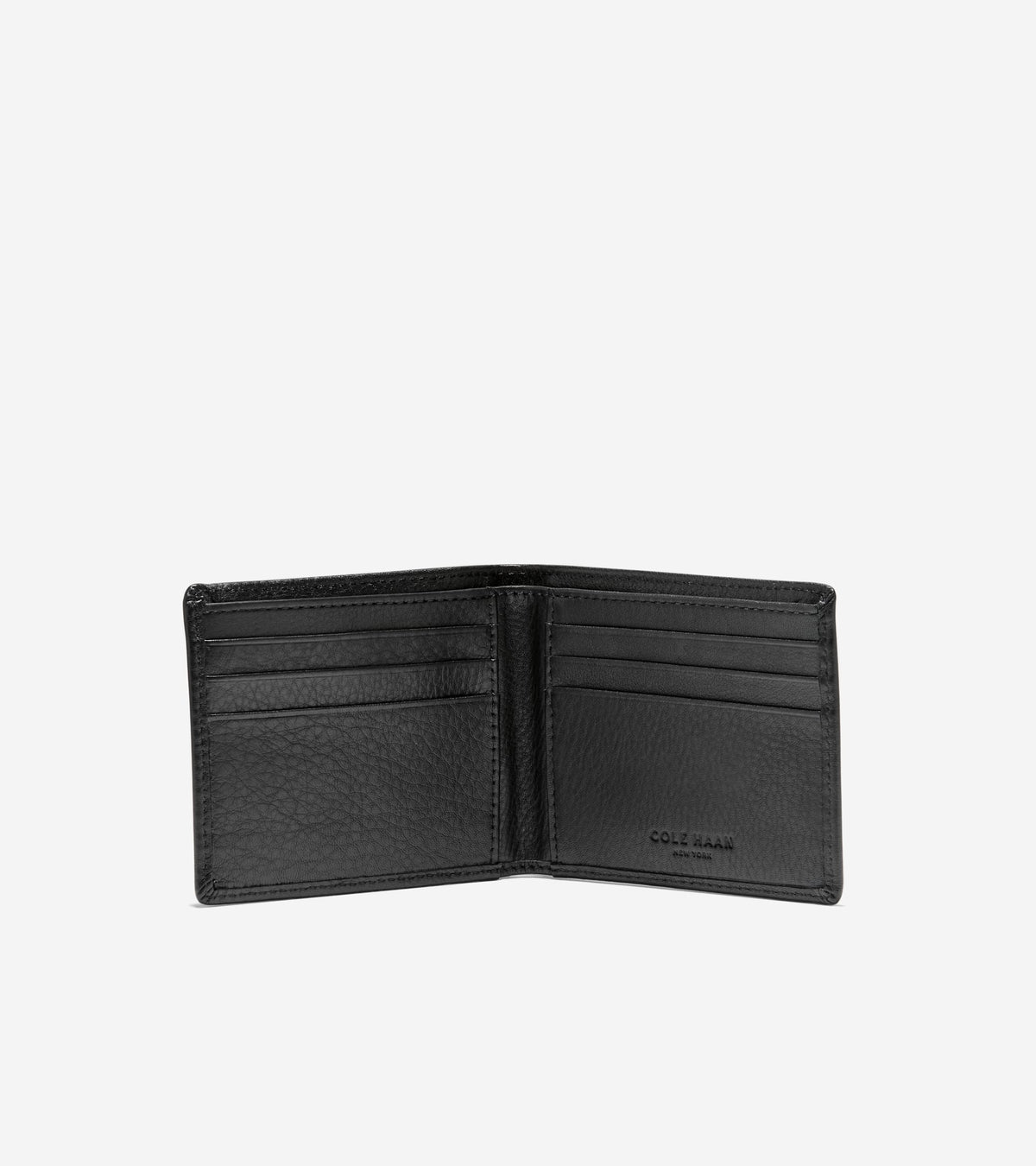 Men's Bifold Wallet with Embossed Logo in Black | Cole Haan