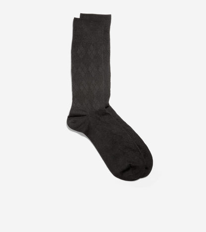 Men's Tonal Argyle Crew Socks in Black | Cole Haan