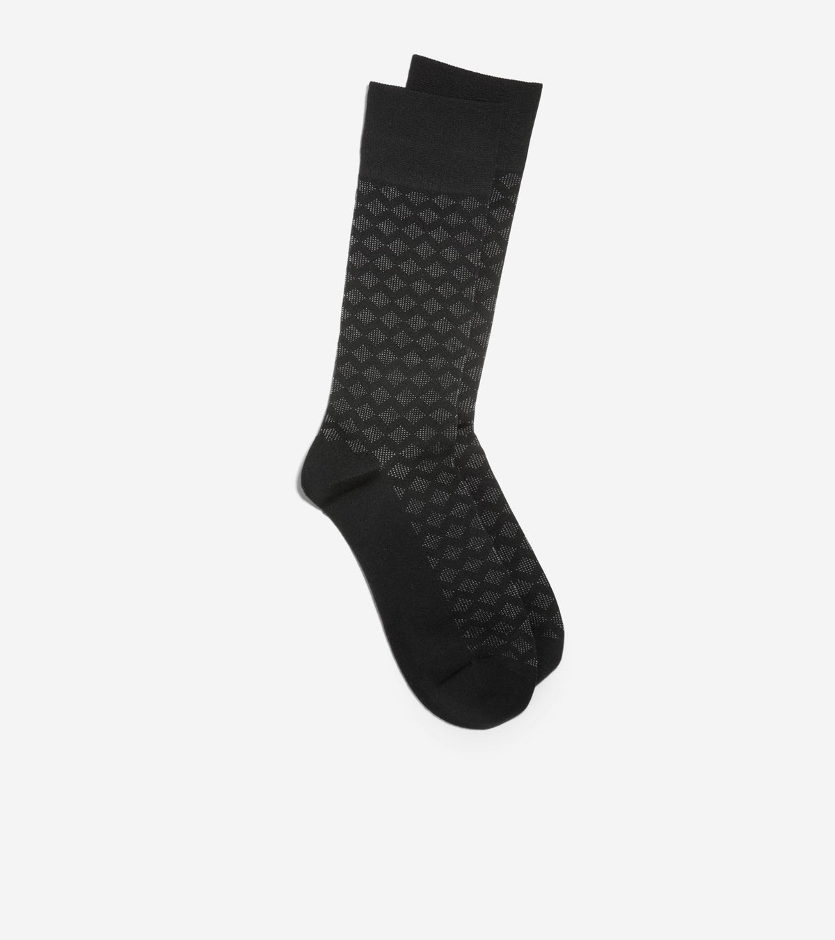 Men's Diamond Microfiber Dress Crew Socks in Black | Cole Haan