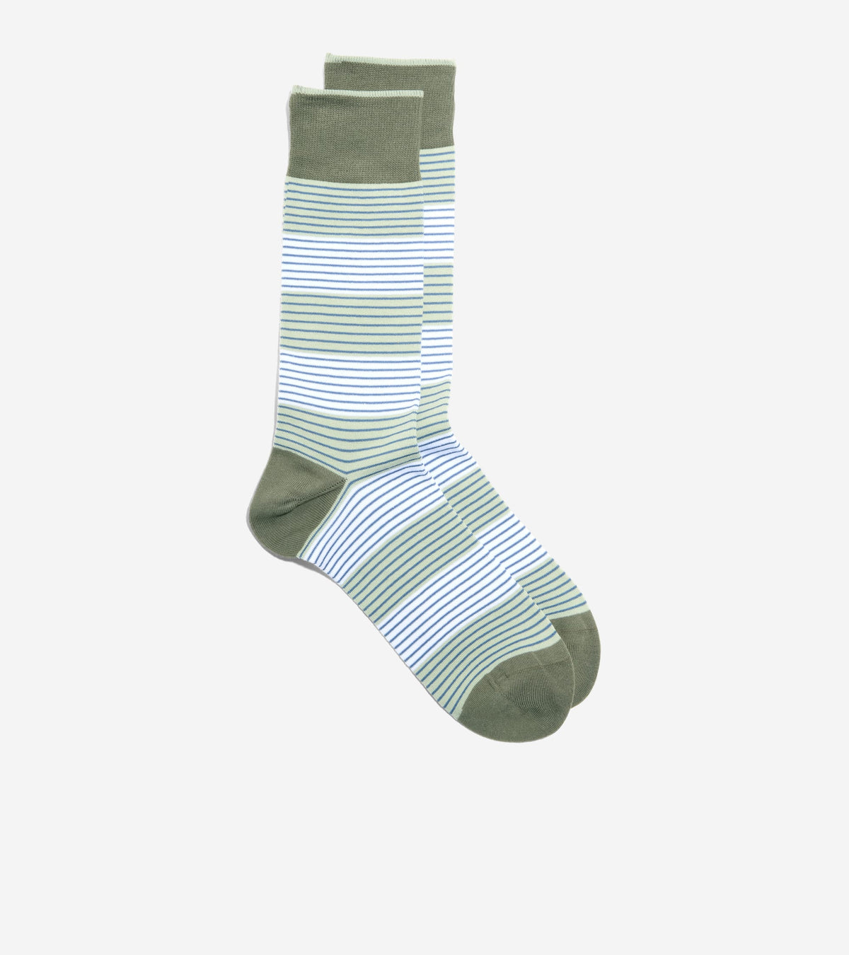 Men's Multi Stripe Dress Crew Socks in Green | Cole Haan
