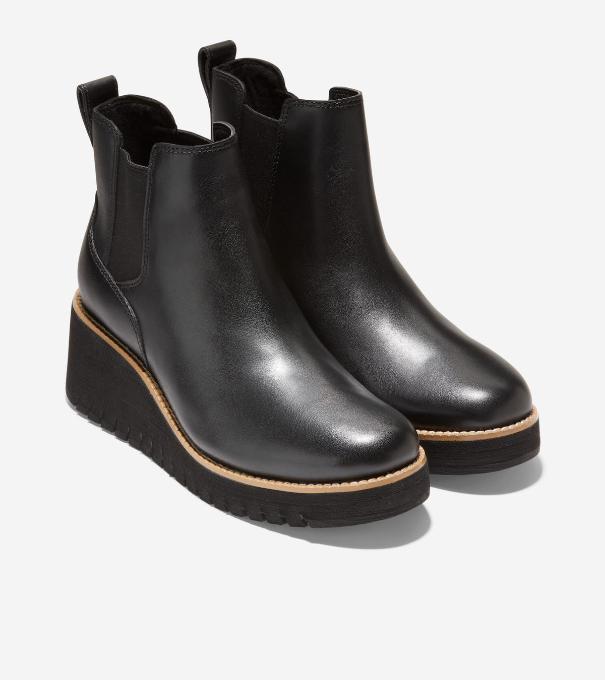 Women's ZERØGRAND City Wedge Waterproof Boots in Black | Cole Haan