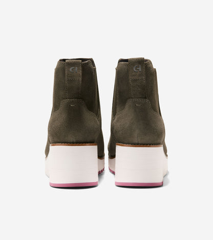Women's ZERØGRAND City Wedge Waterproof Boots in Green | Cole Haan
