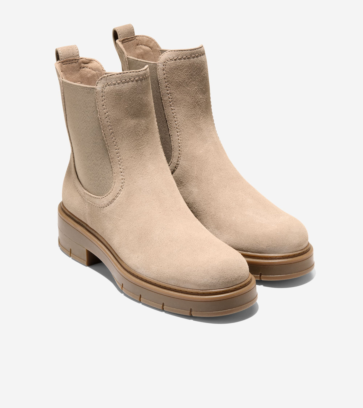 Women's Grand Flex Fenella Chelsea Waterproof Booties in Beige | Cole Haan