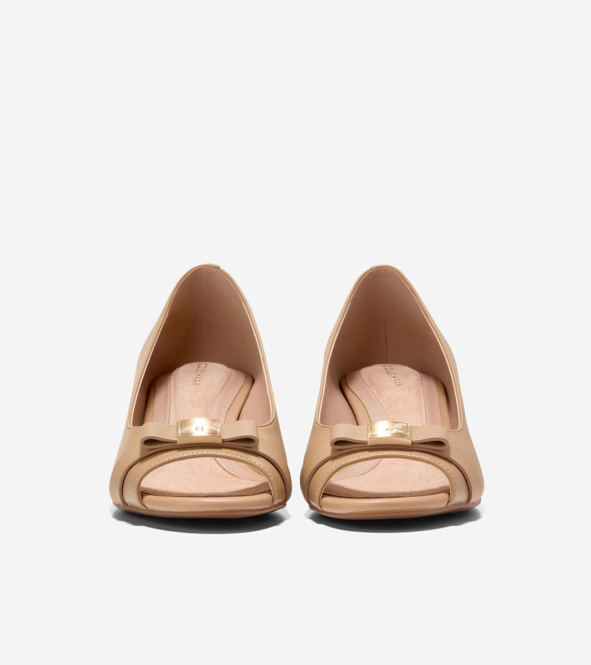 Women's Go-To Malta Peep Toe Bow Wedges in Beige | Cole Haan