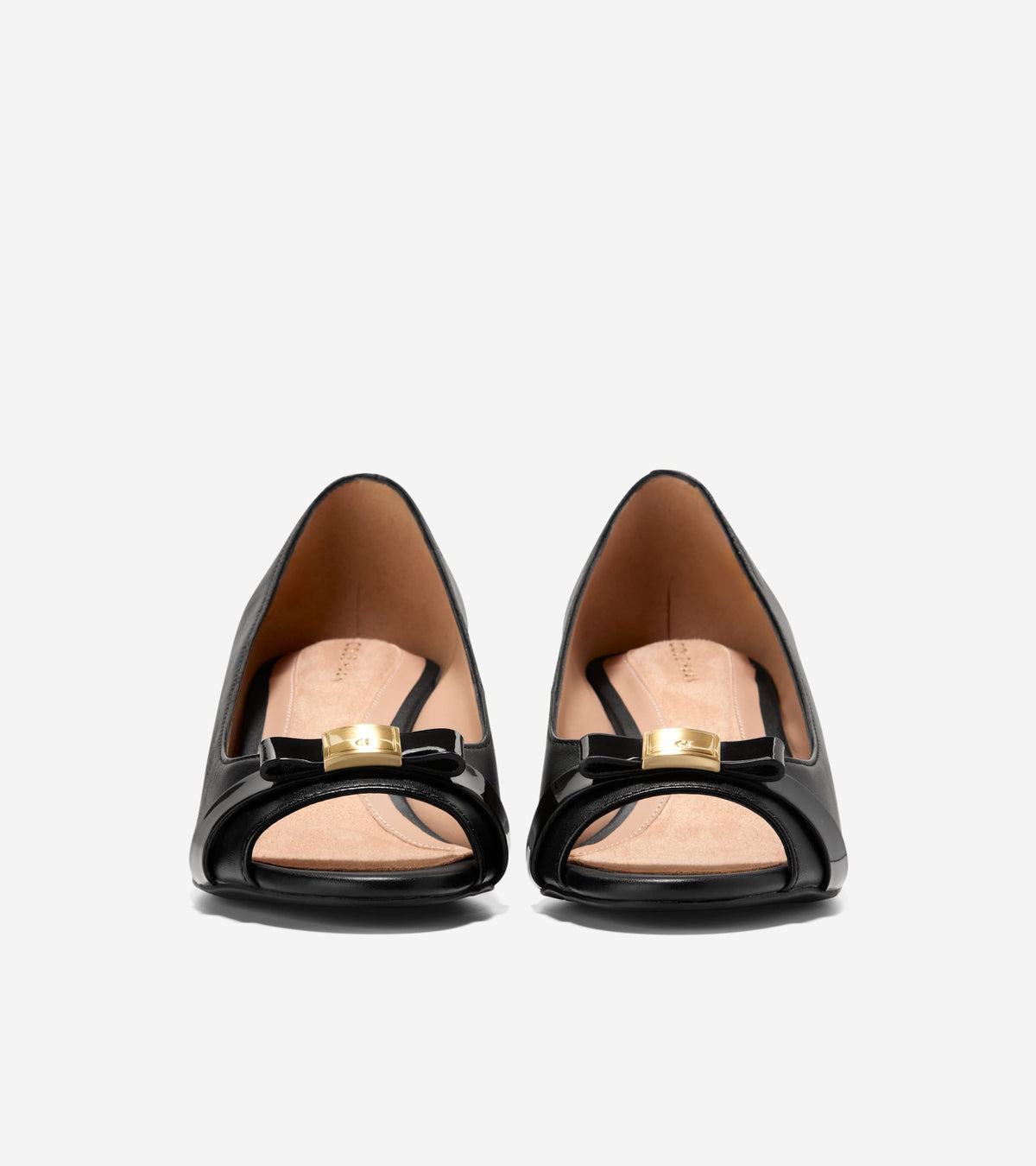 Women's Go-To Malta Peep Toe Bow Wedges in Black | Cole Haan