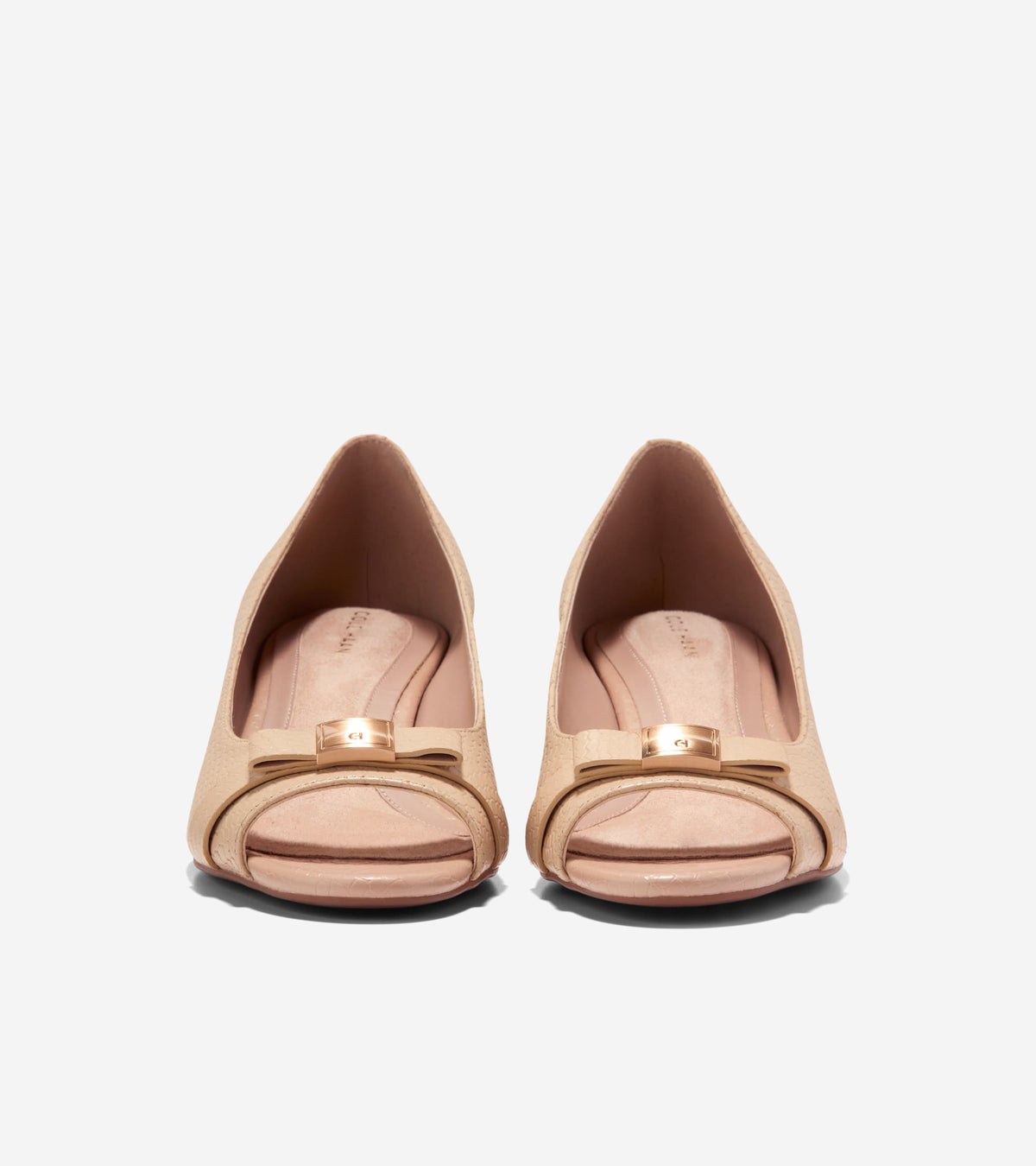 Women's Go-To Malta Peep Toe Bow Wedges in Beige | Cole Haan