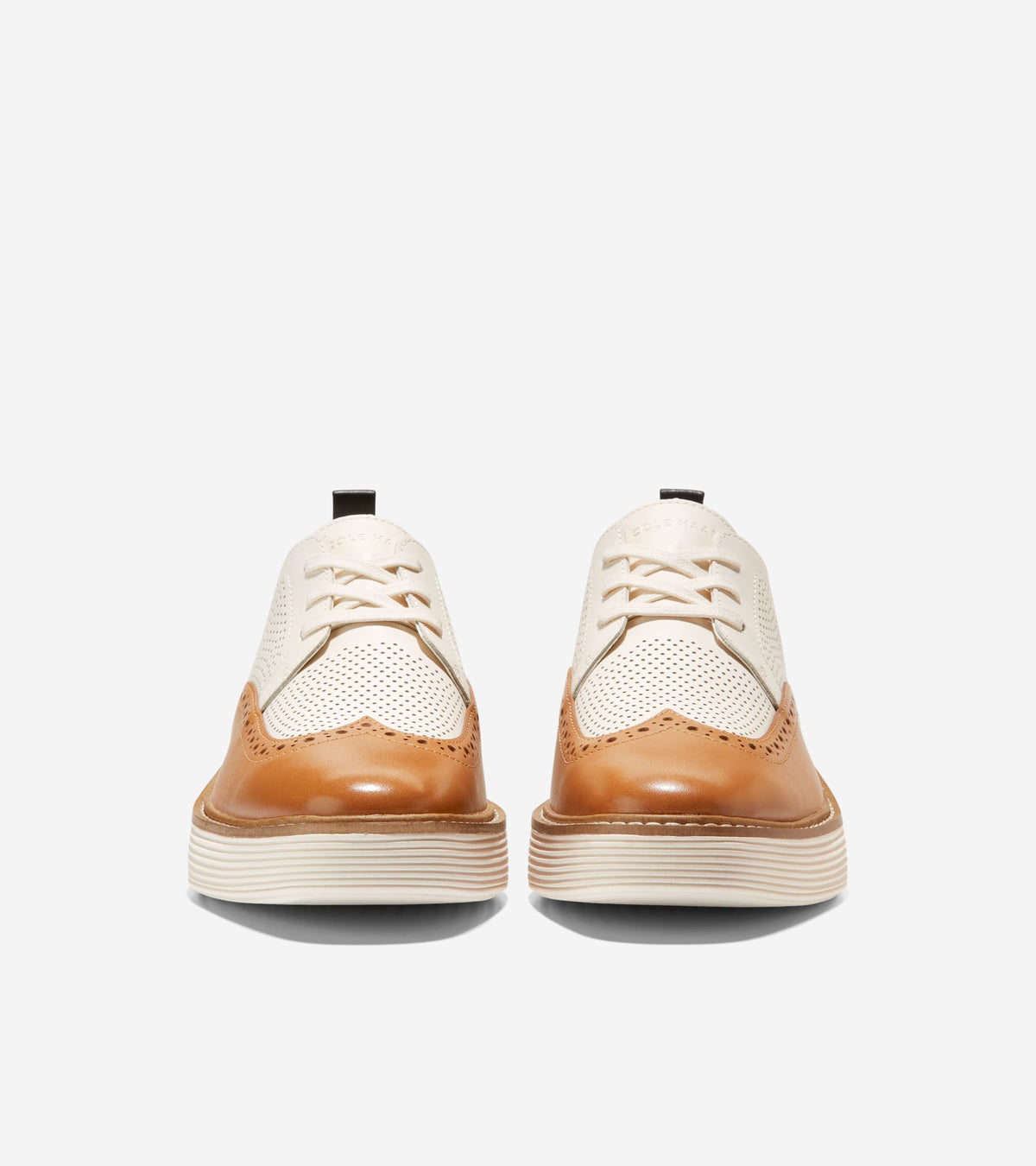 Women's ØriginalGrand Platform Wingtip Oxfords in White, brown | Cole Haan
