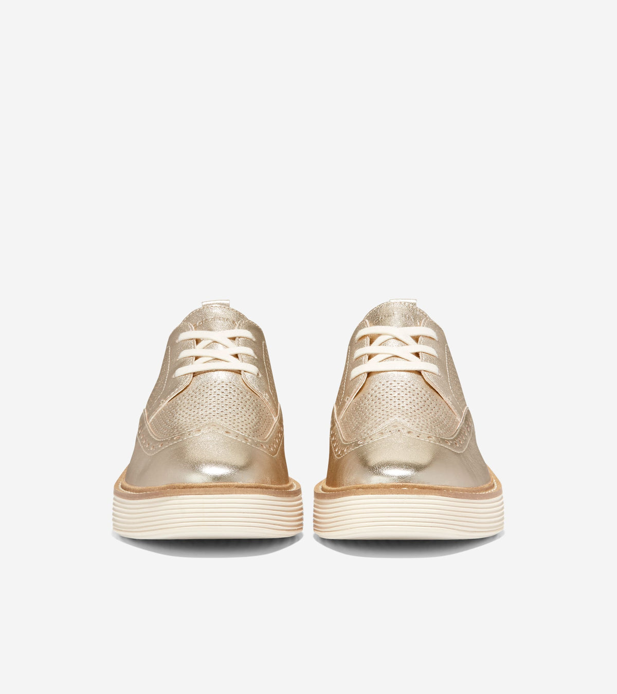 Women's ØriginalGrand Platform Wingtip Oxfords in Gold | Cole Haan