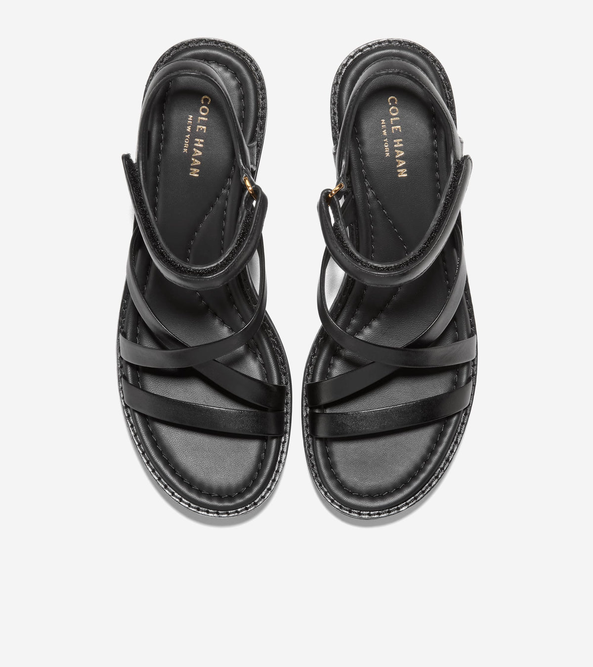 Women's Grand Ambition Azzura Strappy Wedge Sandal in Black | Cole Haan