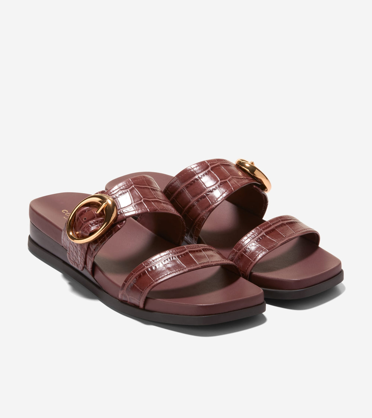 Women's Oaklynn Double Band Footbed Sandals in Brown | Cole Haan