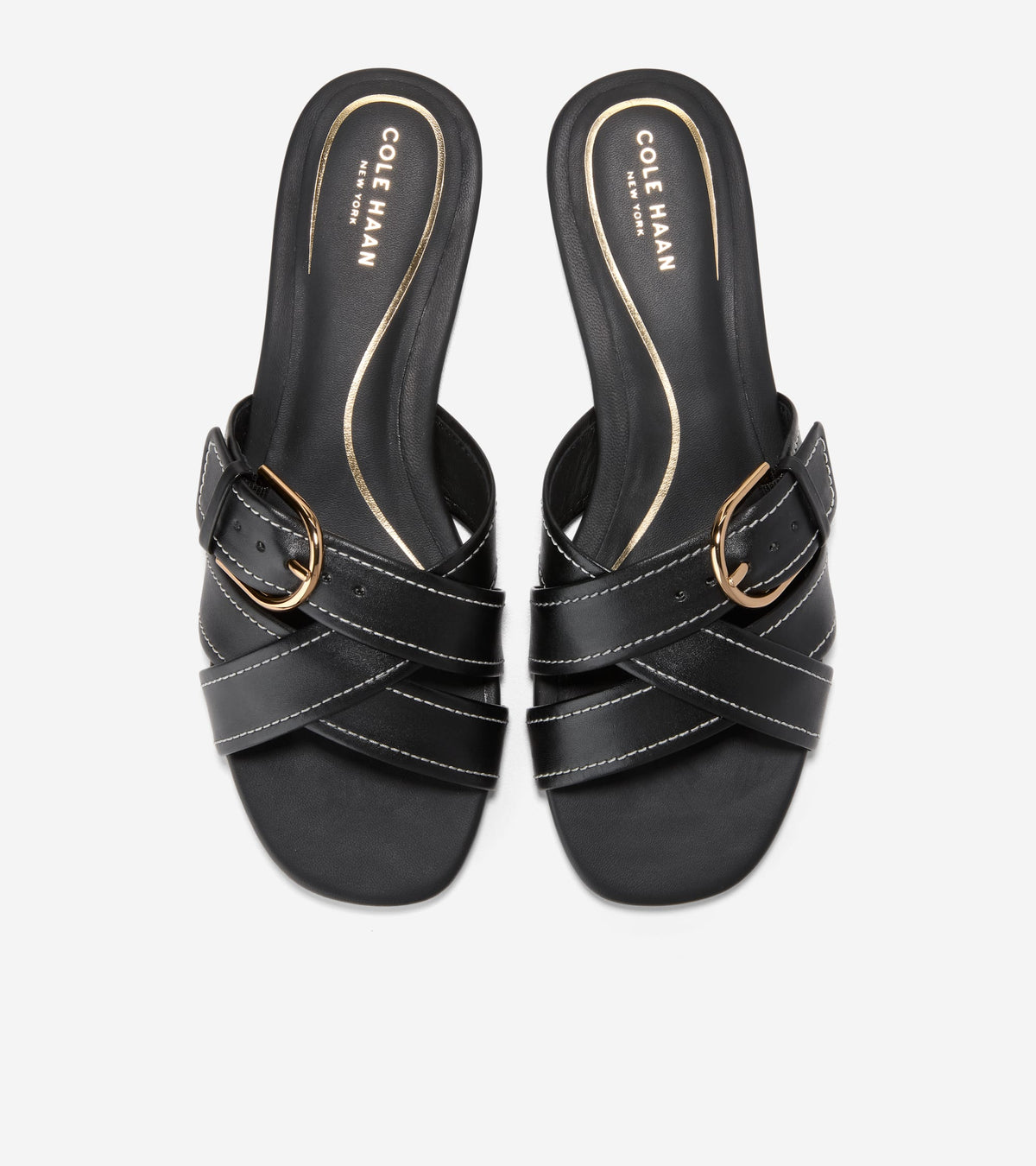 Women's Velma Buckle Slide Sandals in Black | Cole Haan