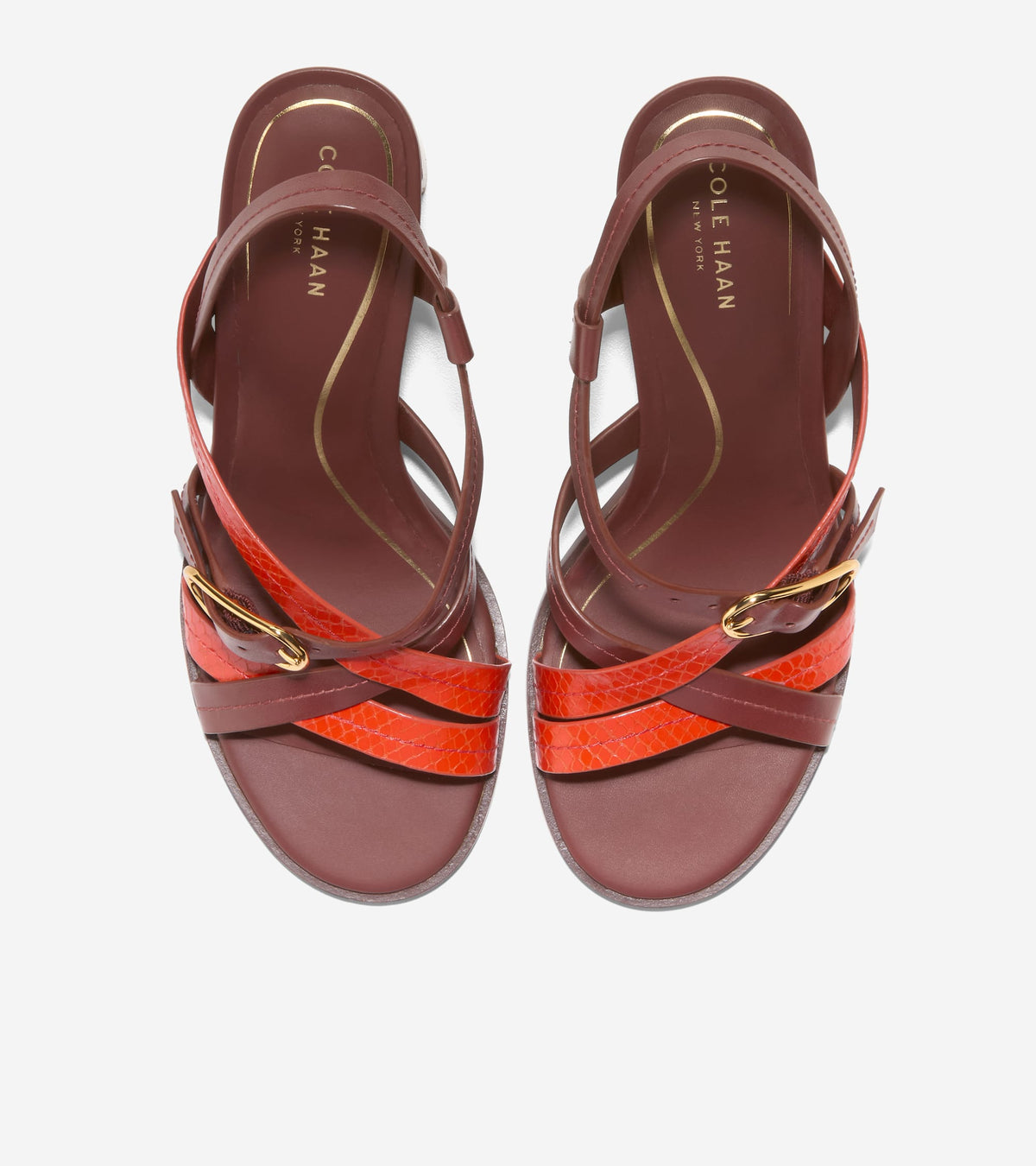 Women's Dillon Heeled Strappy Sandals in Brown, red | Cole Haan