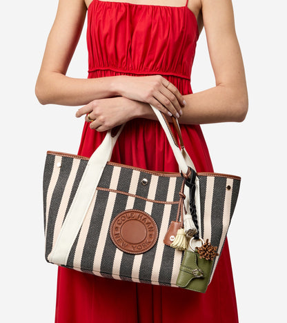 Women's Amagansett Canvas Tote Bag in Black, beige | Cole Haan