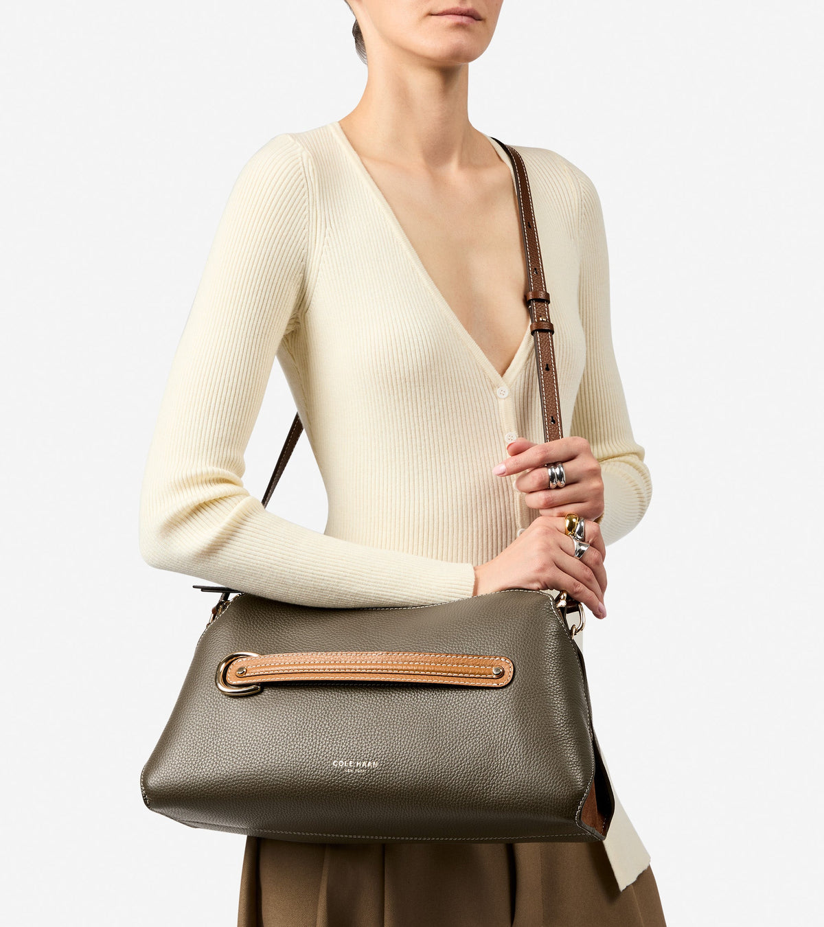 Women's Vivianne Shoulder Bag in Green | Cole Haan
