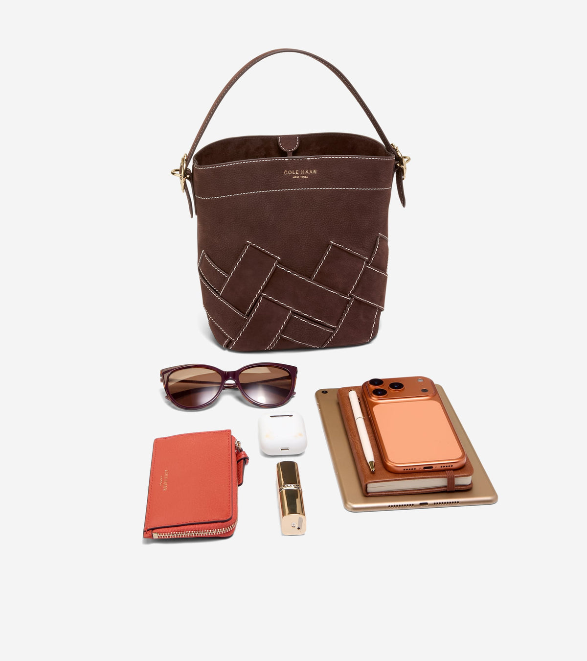 Women's Alexandria Small Bucket Crossbody Bag in Brown | Cole Haan