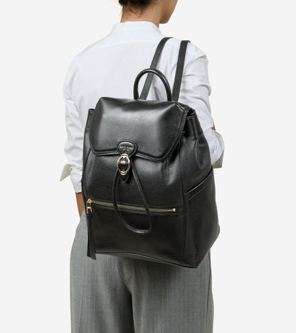Women's Alexandria Flap Medium Backpack in Black | Cole Haan