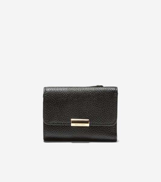 Women's Rachel Compact Wallet with Removable Card Case in Black | Cole Haan