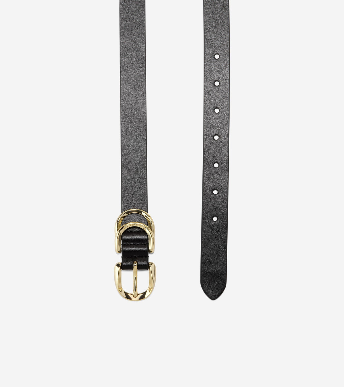 Women's 25MM Slim Double Loop Belt in Black | Cole Haan