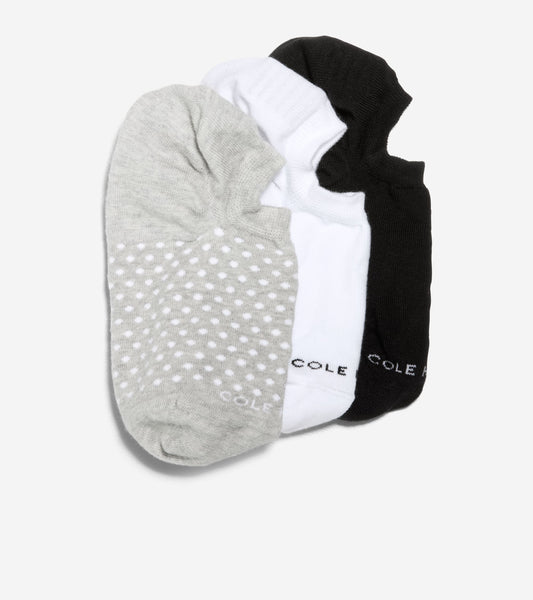 Women's 3 Pack Dot Sock Liners in Grey | Cole Haan