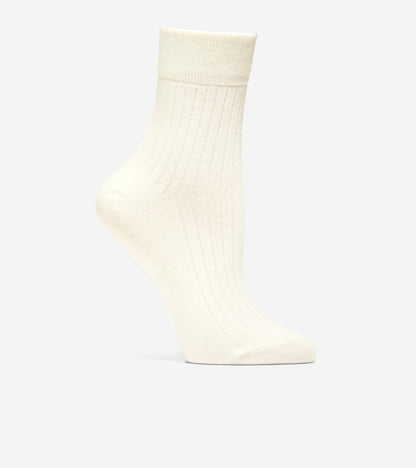 Women's Ribbed Anklet Socks in White | Cole Haan
