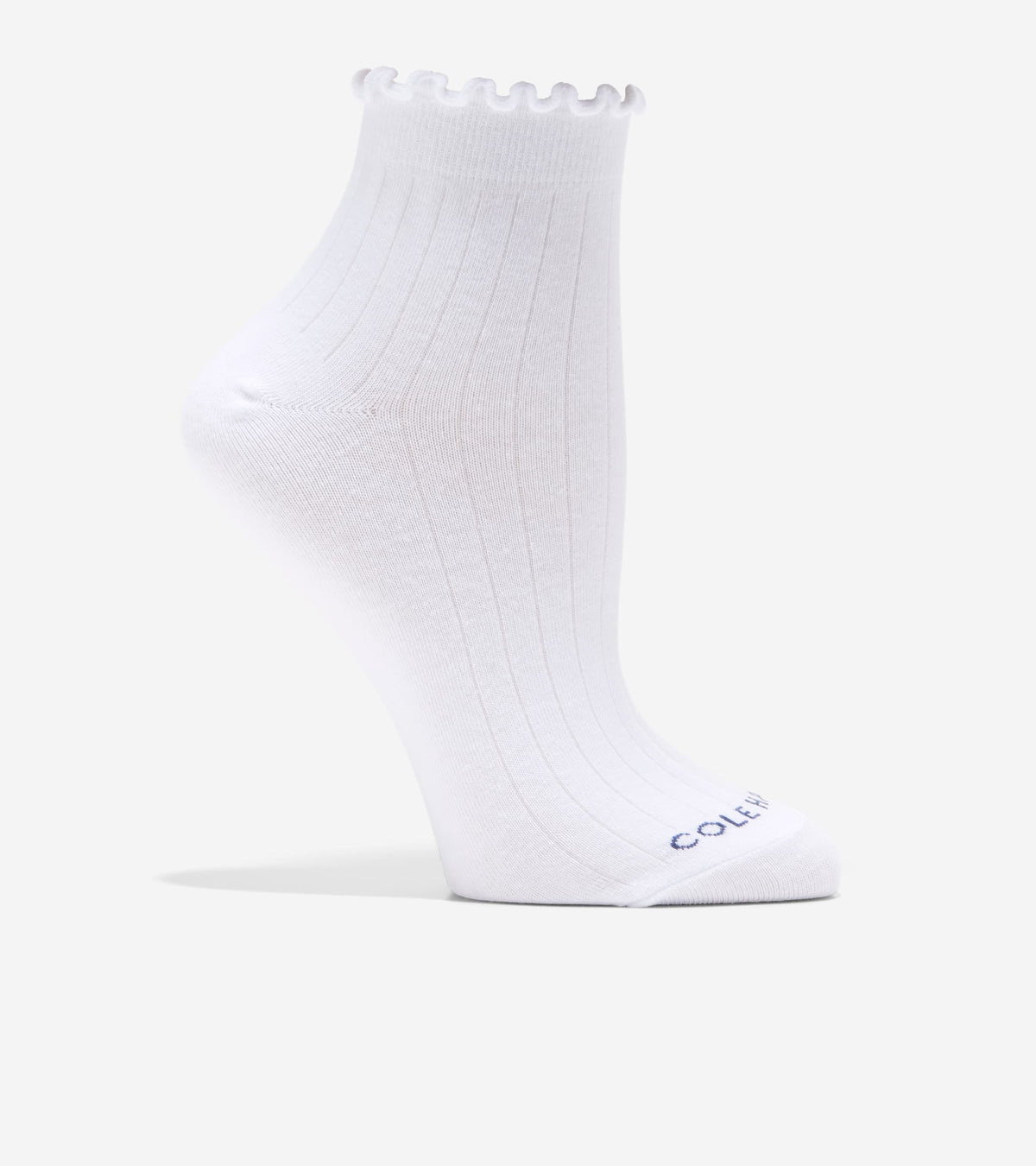 Women's 2-Pair Ruffle Quarter Ankle Socks in White | Cole Haan
