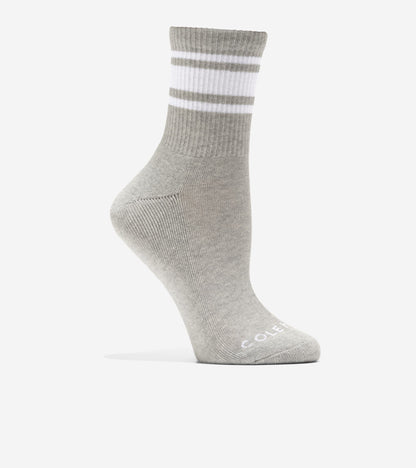 Women's Ribbed Mid Crew Socks in Grey | Cole Haan