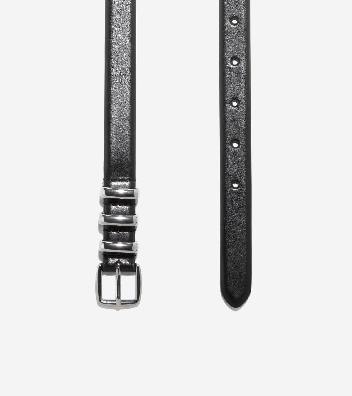Women's 20MM Harness Belt with Feather Edge in Black | Cole Haan
