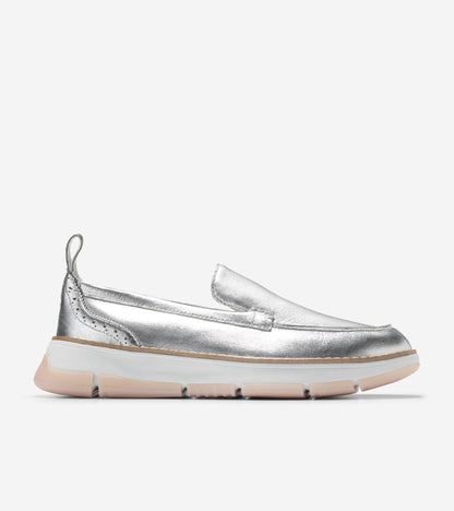 Women's ZERØGRAND Rella Venetian Loafers in Silver | Cole Haan