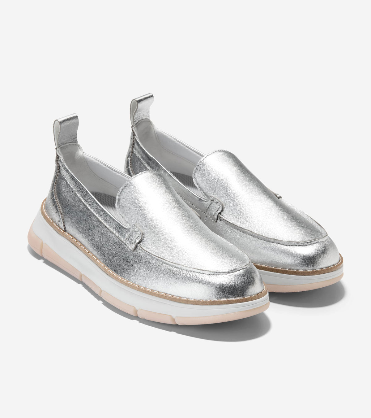 Women's ZERØGRAND Rella Venetian Loafers in Silver | Cole Haan