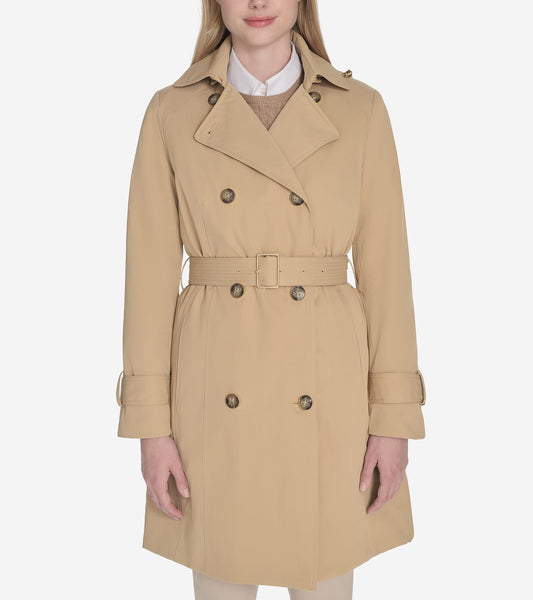 Women's Insulated Twill Trench Coat in Brown | Cole Haan